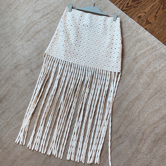 Zara Crochet Knit‎ Fringed Skirt - Picture 6 of 16